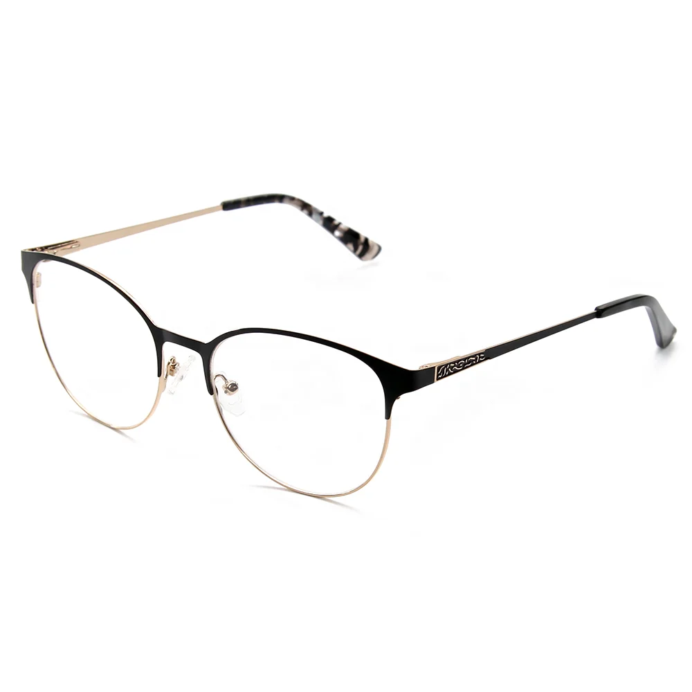 

Spectacle Frame Black Metal Spring Hinge Eyeglasses Optical Frames