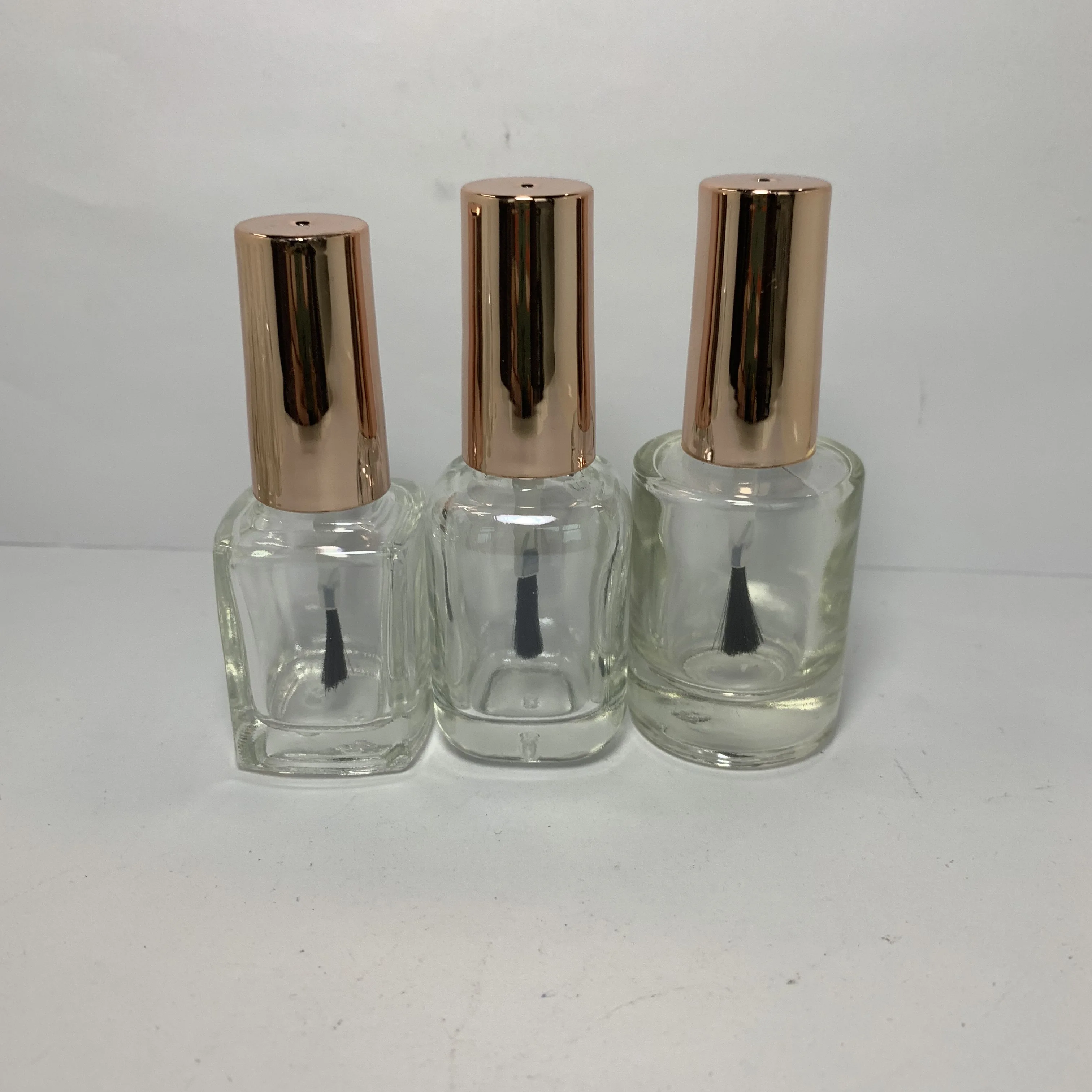 16ml Nail Square Polish Glass Bottle With Gold Brush Buy Empty Nail Polish Glass Bottle Empty