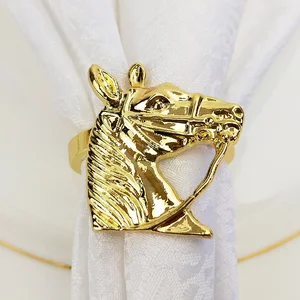 Image of gold bulk horse head napkin ring
