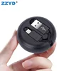 ZZYD Luxury Retractable Phone Charge With Carrying Case Data Transfer Fast Charging USB Cable For iPhone and Android