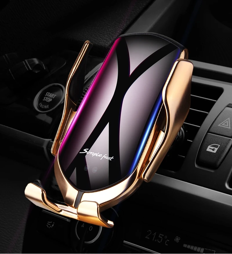 10W Infrared Sensor Smart Phone Car Fast Wireless Charger with Stand,Wireless Charger Car Mount Mobile Phone Holder