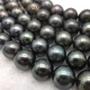 12-13 mm AAAA- jewelry Tahiti green real round black pearl high permeability oysters seawater pearl necklace pearl