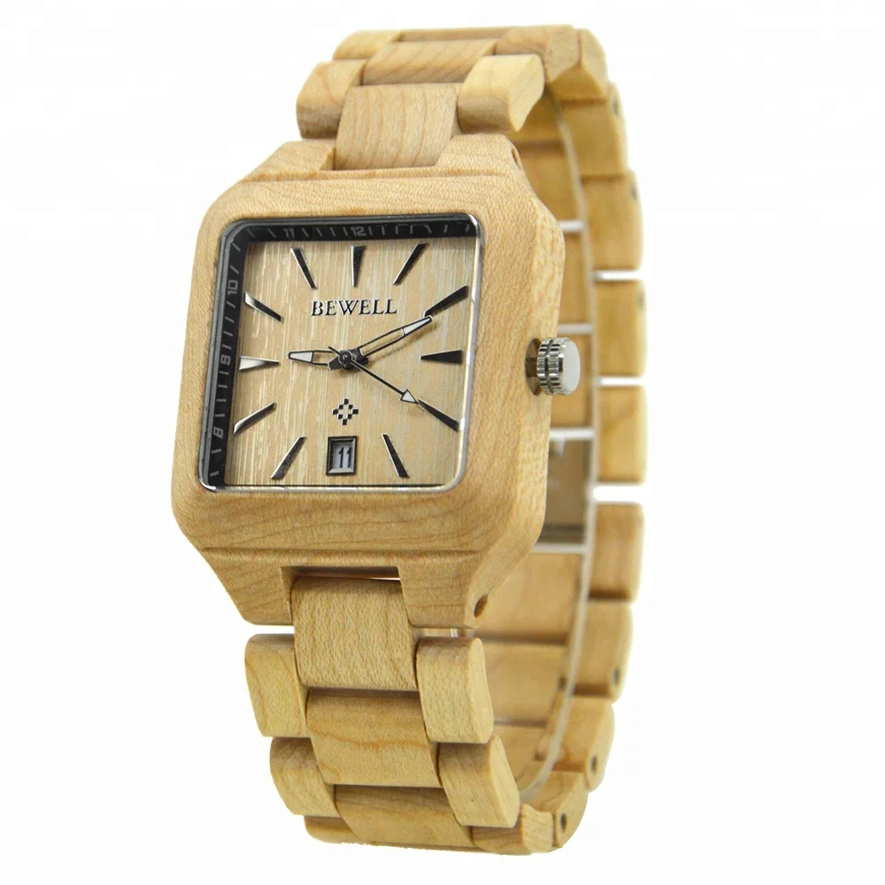

Wholesale Water Resistance Wooden Wrist Watch Women Men Style Japanese Movement Quartz Wood Watch in Bamboo Box