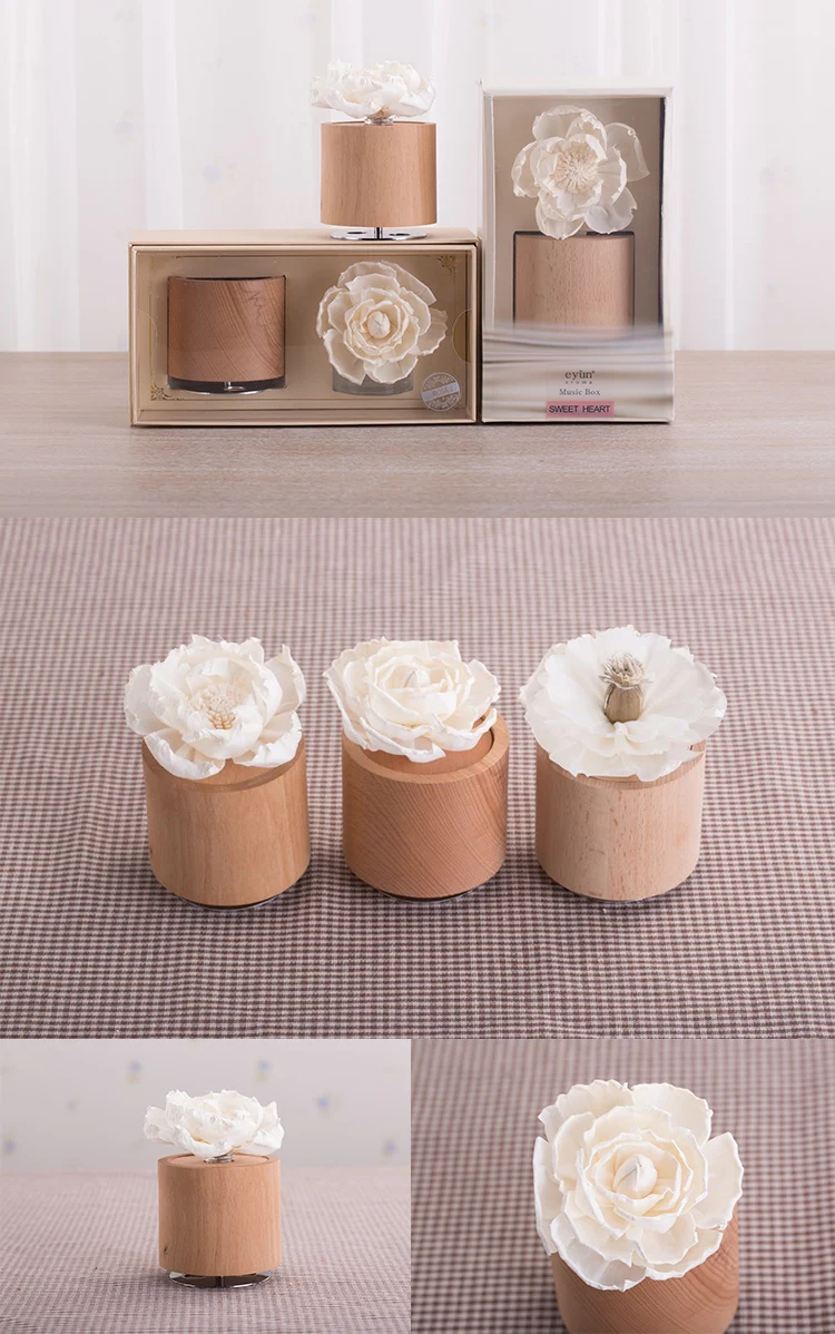 Round Shape Best Luxury Wood Natural Material Music Aroma Reed Diffuser Glass Bottle