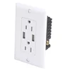 High Speed universal wall socket Dual USB Charger Outlet Receptacle USA electrical receptacle types with TR 15A
