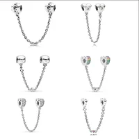 

Wholesale Fashion Fit For 1:1 Safety chain Women thailand bracelet 925 Pendant DIY sterling silver charms Pandora fashion