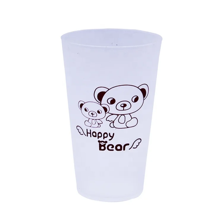 Custom logo clear frosted flex 400ml drinking cups 14oz reusable plastic cup for promotion