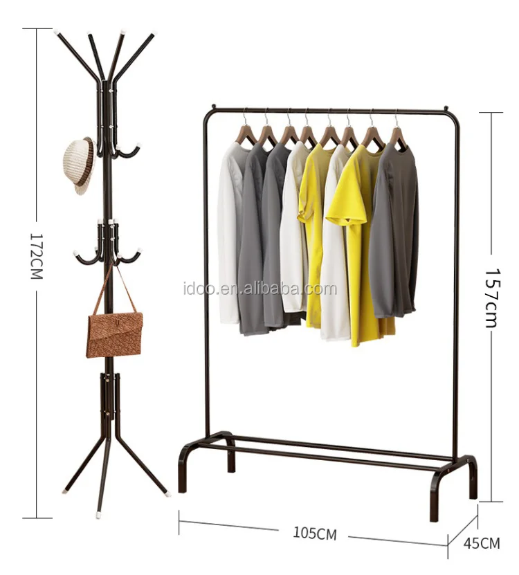 Wholesale Oem Coat Stand Racks Metal Cloth Drying Rolling Garment