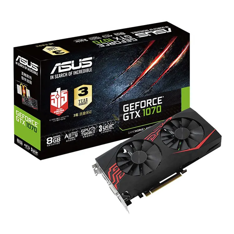 

ASUS NVIDIA GTX1070 O8G SI GDDR5 256 bit 8-pin Desktop Gaming Graphics Card