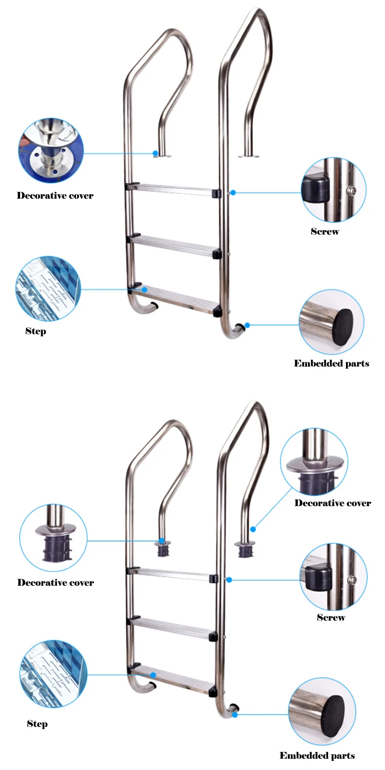 Factory Stainless Steel Above Ground Pool Ladders For Swimming Pool Durable Swimming Pool Ladder