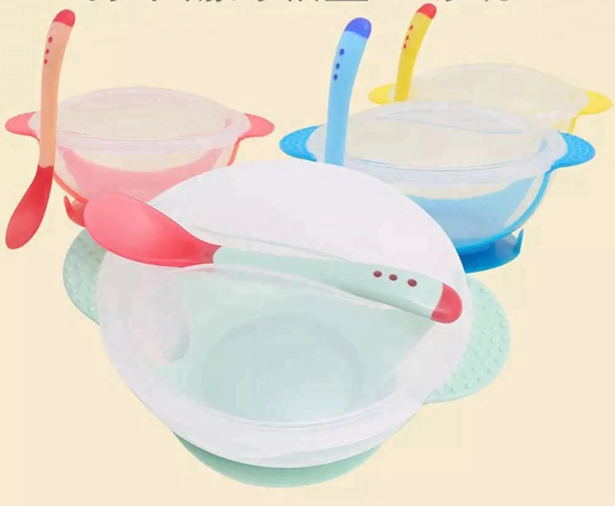 BPA Free Food Grade Infant Baby bowl +Spoon set baby feeding  set kids tableware