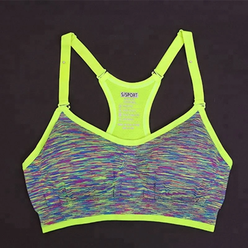 

wholesale breathable fabric gym wear women yoga bra Gym Top Fitness Padded Girl Sport Seamless, Black, blue, green, purple or customized