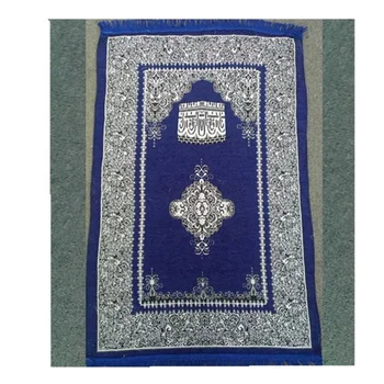 Wholesale Crochet Design Pocket Portable Prayer Mat For Islam Blue