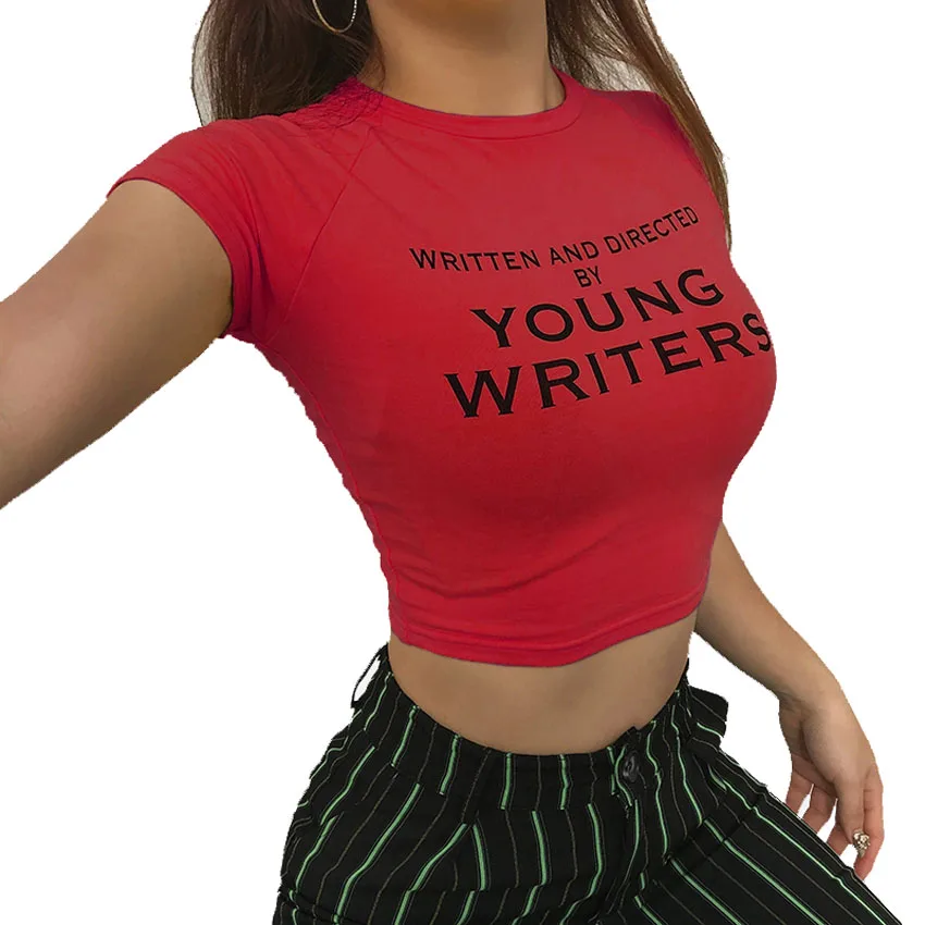 Wholesale Custom Logo Printing Ladies Crop Top T Shirt