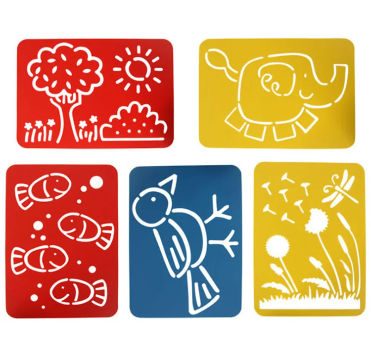 Wholesale Stencils Large Size 5 Pcs Set Kids Drawing Ecofriendly