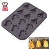 New design 12 cavity carbon steel Christmas tree baking pan for Christmas day supplies