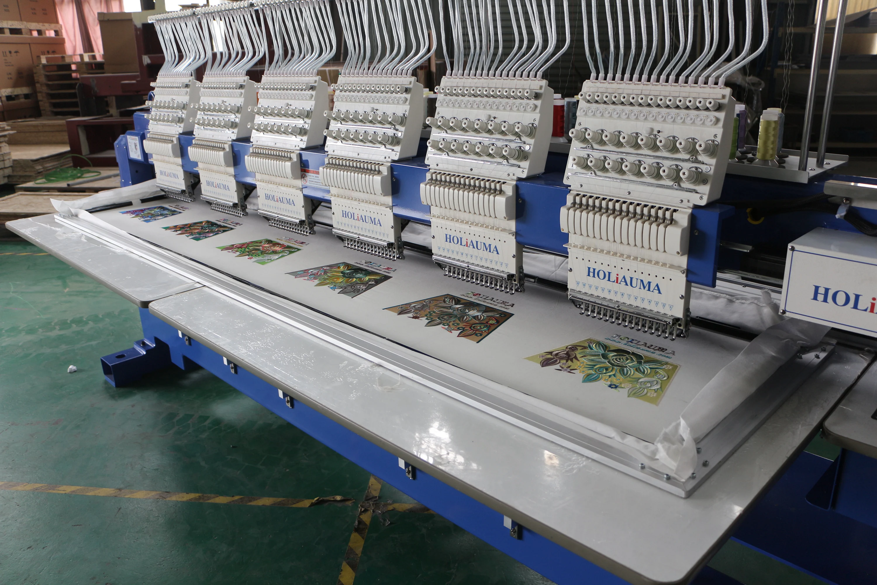 Holiauma Quantify Produce 6 Head 15 Needles Industry Computerized Embroidery Machine For