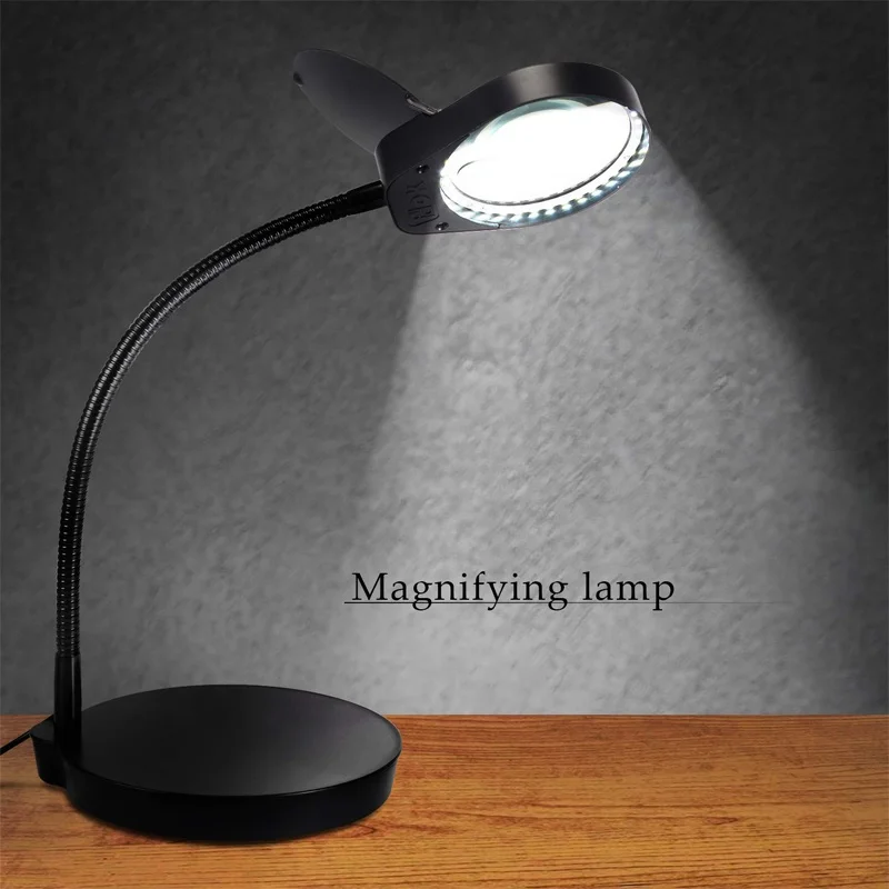 Table Magnifier Lamp With LED Light  Magnifier Tool Inspection Lamp Magnifying Glass