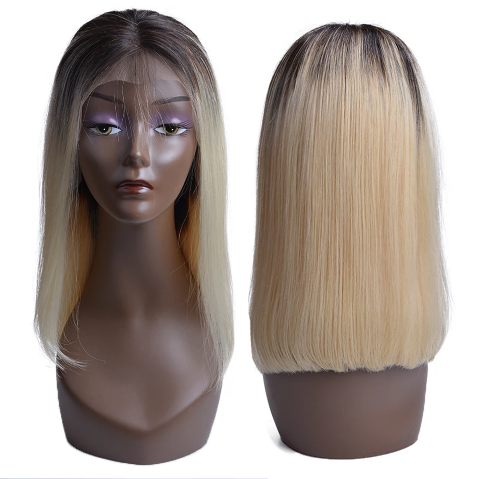 USEXY Blonde Wig Brazilian Hair Wig Color 1B/613 Two Tone Ombre Human Hair Wig Bob Wigs For Black Women