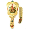 Luxury Decorative metal handle Mirror with decoration Castle