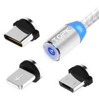 

Free Shipping TOPK AM23 2M LED 3 in 1 Magnetic USB Cable