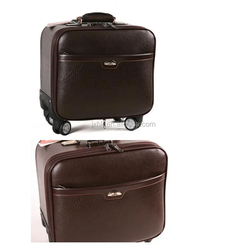17" Waterproof Pu Leather Pilot Boarding Luggage Case Flight Trip Luggage Bags Buy Pilot