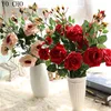Wholesale holiday party home decoration DIY fake flower real touch peony plastic triangle rose decoration artificial rose