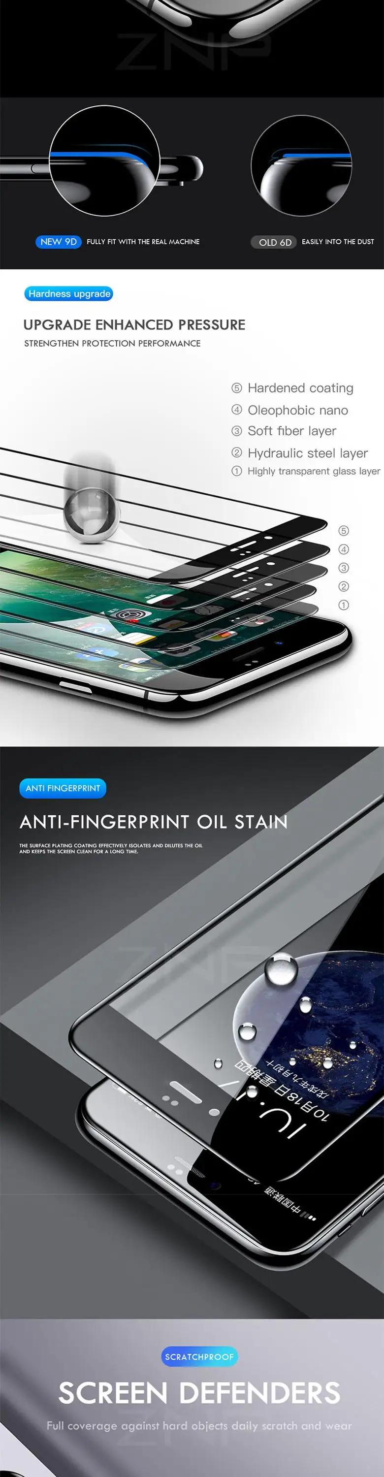 9D Protective Glass for iPhone 7 Screen Protector iPhone 8 Xr Xs Xs Max Tempered Glass for iPhone X 6 6s 7 8 Plus Xs Glass