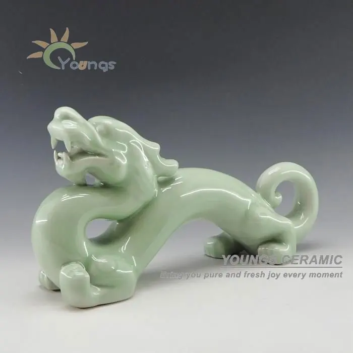 Antique Chinese Ceramic Porcelain Mascot Jade Dragon Statue Buy