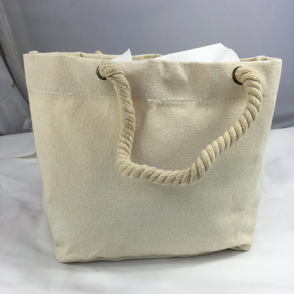 2016 New Products Custom Fashionable Cotton Rope Handle Tote Bag With