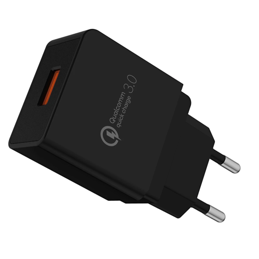 

Top new product ideas 2019 factory wholesale wall chargers safety Qualcomm certificate QC 3.0 Quick Phone power adapter, Black white