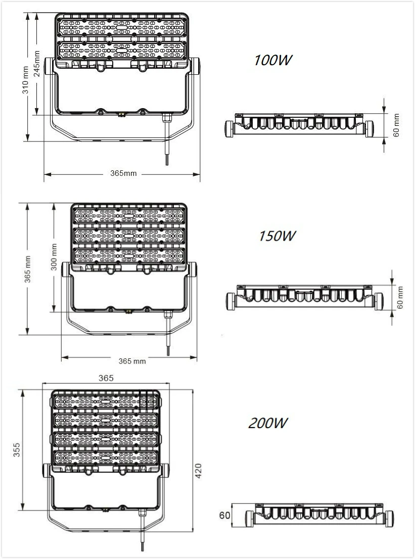 130-150lm/w Factory wholesale soccer field 150w LED Flood Light Outdoor