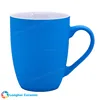 12oz novelty colorful soft touch surface rubberized paint layer ceramic cup