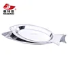 Wholesale kitchenware stainless steel fish shape serving food tray dinner plate