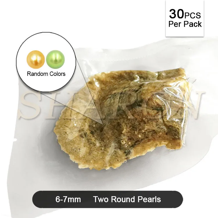 

Wholesale 6-7mm Vacuum-packed 2 mix colors Akoya Pearl Oysters with twins