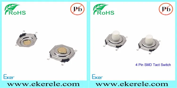 5x5 DC12V  50mA 4 Pin SMD Tact Switch for Automotive Devices