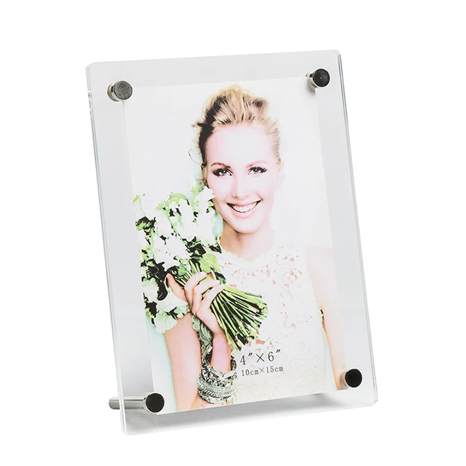 Clear customized acrylic metal magnetic picture photo frame.jpg