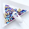 10pcs/Bag 3D Triangle Holo Nail Art Decorations Sets Glitter Shiny Nail Stone DIY Manicure Crystal Nail Rhinestone Accessory