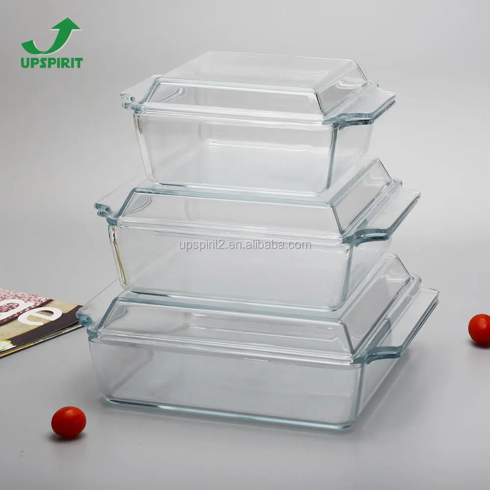 Square Temperature Oven Safe Baking Dish Glass Casserole With Glass