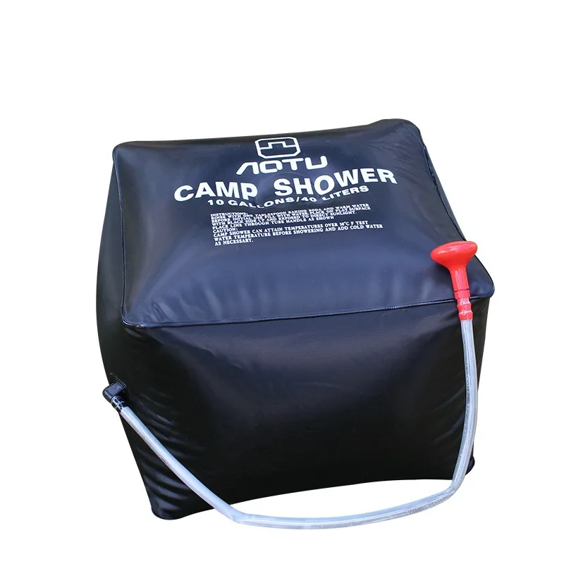 

Outdoor camp 40L solar bath bag Portable water field Bath bag camping shower, Black