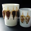 WT-E138 Handmade Indian agate jasper arrowhead earrings, fashion natural stone arrow earrings