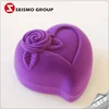 Red Heart Shape Velvet Ring Box