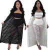 FM-S3365 Wholesale women clothing fashion hollow out cloak chest wrap pants sexy 3 Piece Set Women