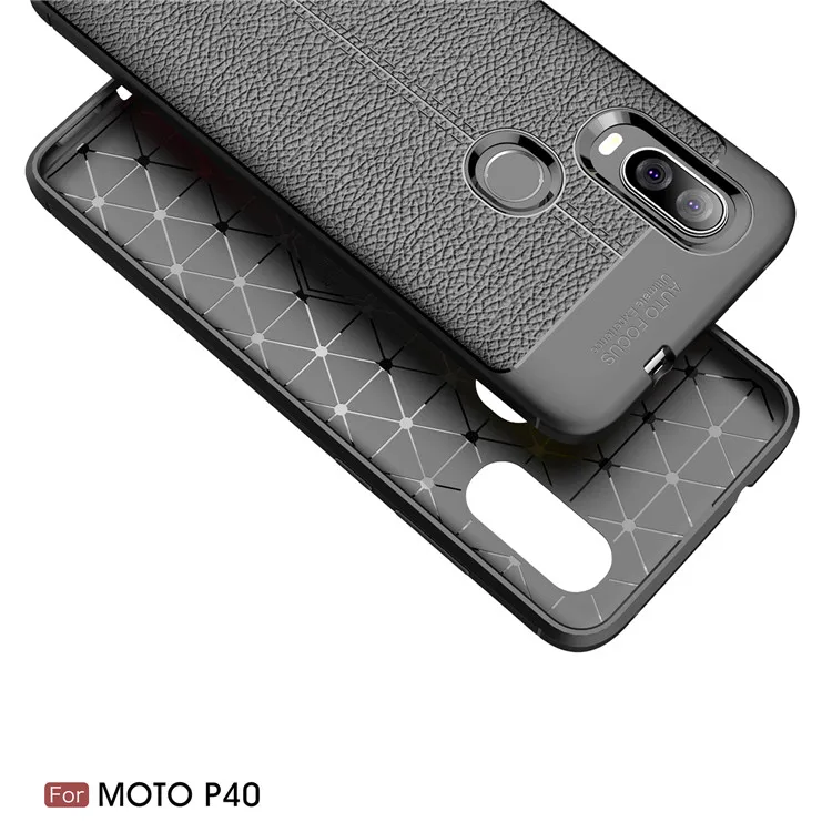 Hot Sell Litchi pattern Soft Tpu case for Motorola moto P40