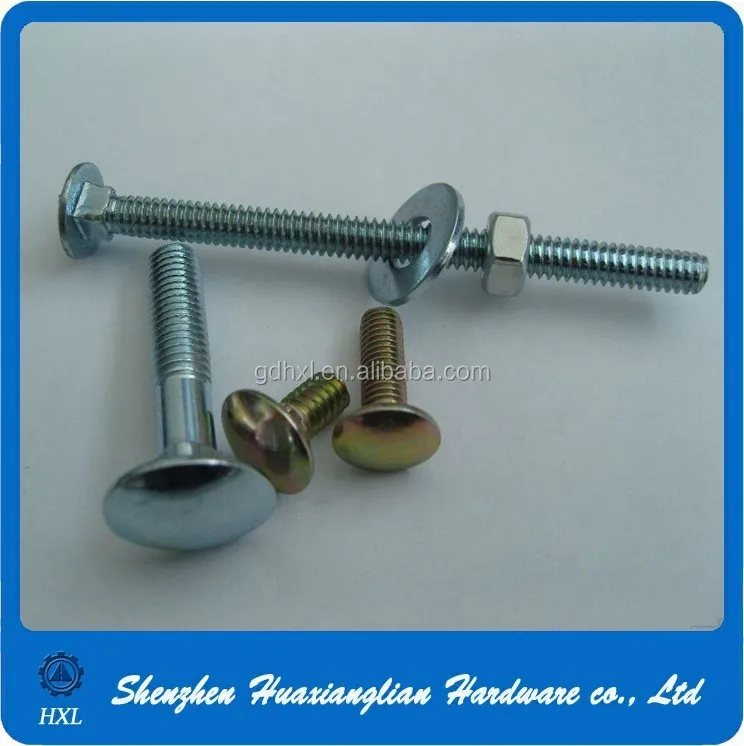 Zinc Plated Steel Flat Head Square Hole Carriage Bolt With Nut Washer