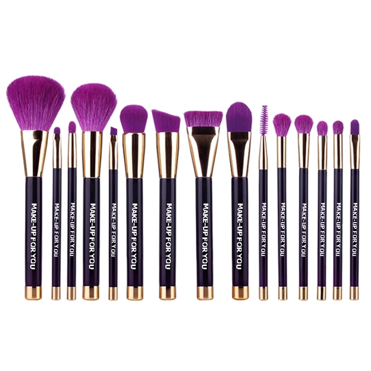 

Private label purple 15pcs brushes cosmetic your own brand makeup, Puple(it can make as clients' requests)