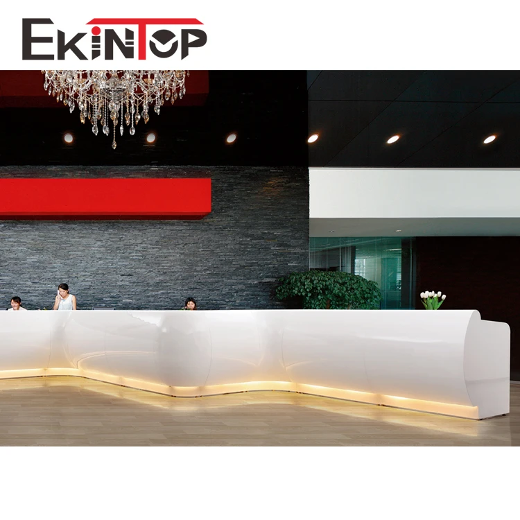 Customize European Front Models Modern Wood Office Reception Counter