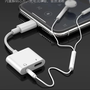 Original 2 in 1Headphone Adapter 3.5mm+Light ning Audio Converter Charger Cable for iPhone 7 8 X