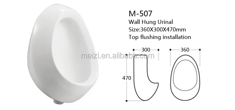 Bathroom ceramics wall flush mount men's small corner urinal