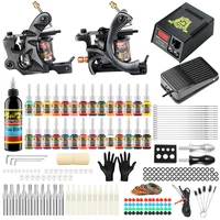 

Solong Tattoo Complete 2 Coil Tattoo Machine Kit For Liner Shader Power Supply Foot Pedal Grip Ink Set Permanent Make up TK224